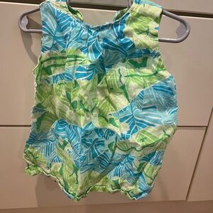 Lily Pulitzer Tropical Leaf Print Kids Tank Top